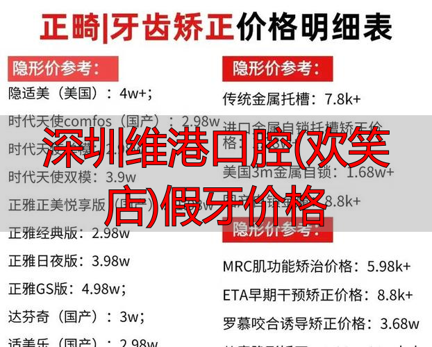 维港口腔深圳_深圳维港口腔(欢笑店)假牙价格_深圳维港口腔