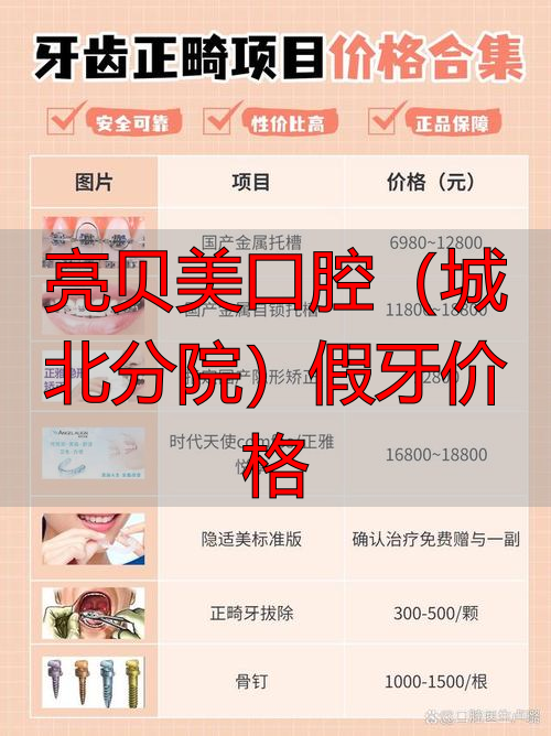 杭州亮贝美口腔种植牙价格_亮贝美口腔(城北分院)假牙价格_杭州亮贝美口腔正畸价格