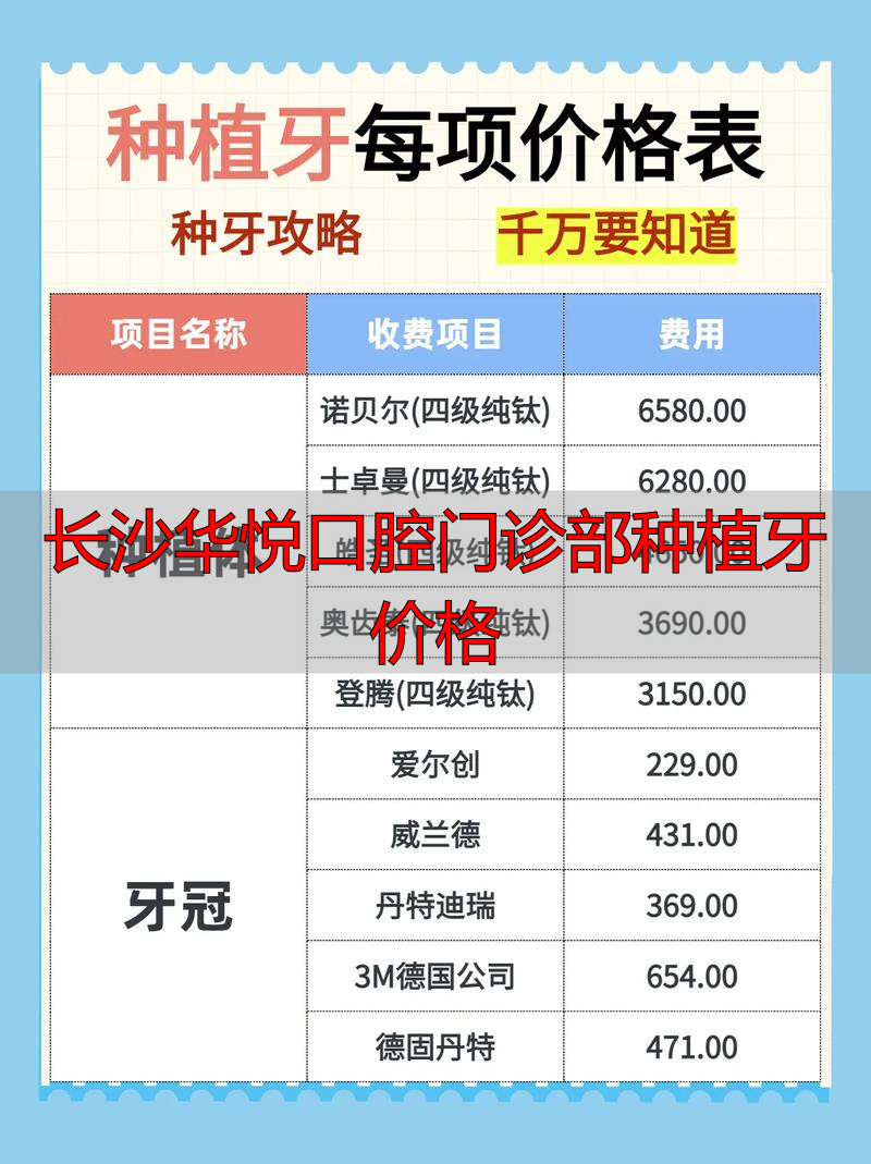 长沙齿科资质查询_长沙正规连锁口腔医院_长沙华悦口腔门诊部种植牙价格